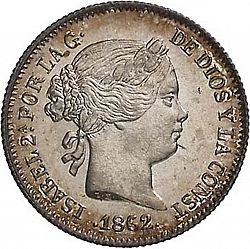 Large Obverse for 1 Real 1862 coin