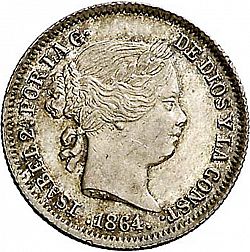 Large Obverse for 1 Real 1864 coin