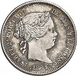 Large Obverse for 1 Real 1864 coin