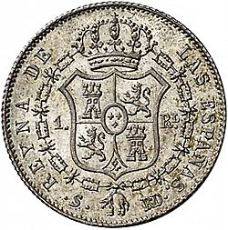 Large Reverse for 1 Real 1845 coin
