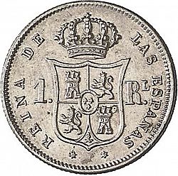 Large Reverse for 1 Real 1852 coin