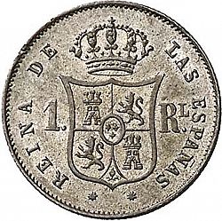 Large Reverse for 1 Real 1857 coin