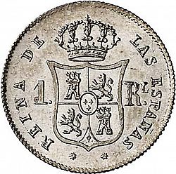 Large Reverse for 1 Real 1863 coin