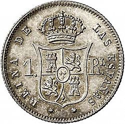 Large Reverse for 1 Real 1864 coin