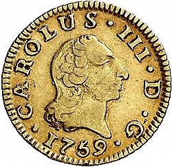 Large Obverse for 1/2 Escudo 1759 coin