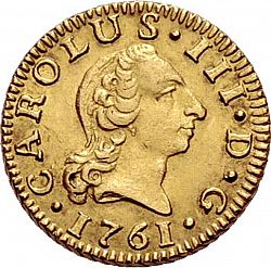 Large Obverse for 1/2 Escudo 1761 coin