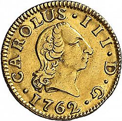 Large Obverse for 1/2 Escudo 1762 coin
