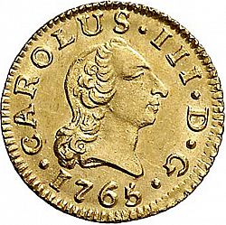 Large Obverse for 1/2 Escudo 1765 coin