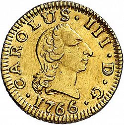 Large Obverse for 1/2 Escudo 1766 coin