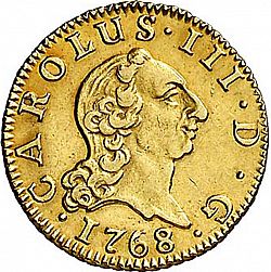 Large Obverse for 1/2 Escudo 1768 coin