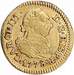 Large Obverse for 1/2 Escudo 1778 coin