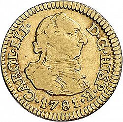 Large Obverse for 1/2 Escudo 1781 coin
