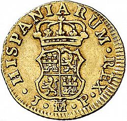 Large Reverse for 1/2 Escudo 1759 coin