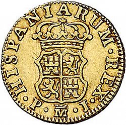 Large Reverse for 1/2 Escudo 1765 coin