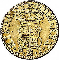 Large Reverse for 1/2 Escudo 1767 coin