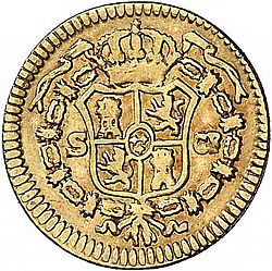 Large Reverse for 1/2 Escudo 1781 coin