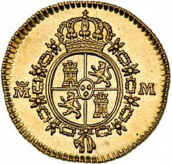 Large Reverse for 1/2 Escudo 1788 coin