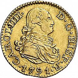 Large Obverse for 1/2 Escudo 1791 coin