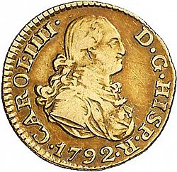 Large Obverse for 1/2 Escudo 1792 coin
