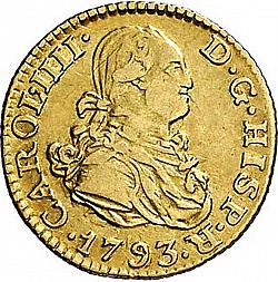 Large Obverse for 1/2 Escudo 1793 coin