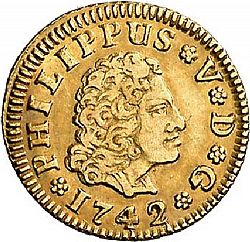 Large Obverse for 1/2 Escudo 1742 coin