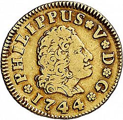 Large Obverse for 1/2 Escudo 1744 coin