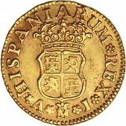 Large Reverse for 1/2 Escudo 1744 coin
