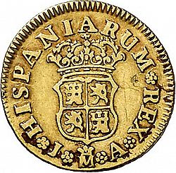 Large Reverse for 1/2 Escudo 1744 coin