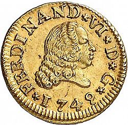 Large Obverse for 1/2 Escudo 1749 coin