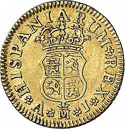 Large Reverse for 1/2 Escudo 1746 coin