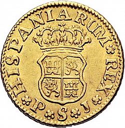 Large Reverse for 1/2 Escudo 1748 coin