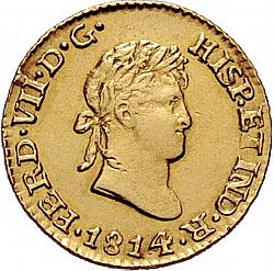 Large Obverse for 1/2 Escudo 1814 coin