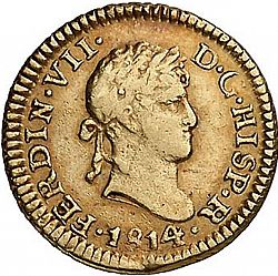 Large Obverse for 1/2 Escudo 1814 coin