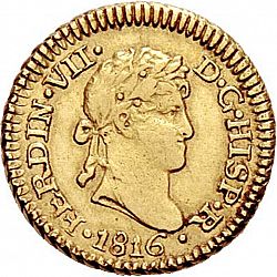 Large Obverse for 1/2 Escudo 1816 coin