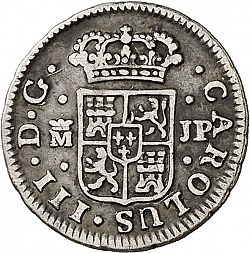 Large Obverse for 1/2 Real 1762 coin