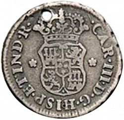 Large Obverse for 1/2 Real 1764 coin