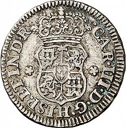 Large Obverse for 1/2 Real 1765 coin