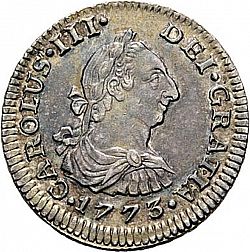 Large Obverse for 1/2 Real 1773 coin