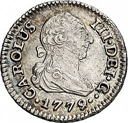 Large Obverse for 1/2 Real 1779 coin