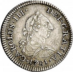 Large Obverse for 1/2 Real 1781 coin