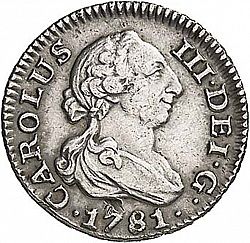 Large Obverse for 1/2 Real 1781 coin
