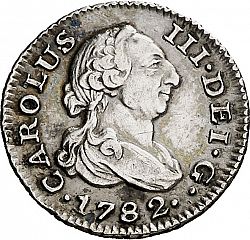 Large Obverse for 1/2 Real 1782 coin