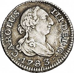 Large Obverse for 1/2 Real 1783 coin