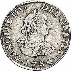Large Obverse for 1/2 Real 1784 coin