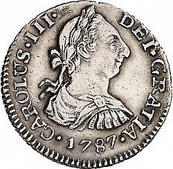 Large Obverse for 1/2 Real 1787 coin