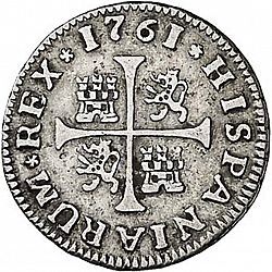 Large Reverse for 1/2 Real 1761 coin