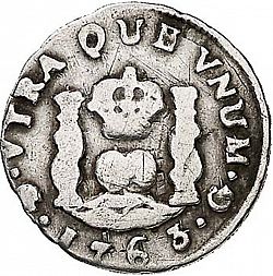 Large Reverse for 1/2 Real 1763 coin