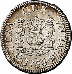 Large Reverse for 1/2 Real 1766 coin