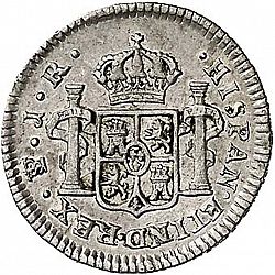 Large Reverse for 1/2 Real 1774 coin