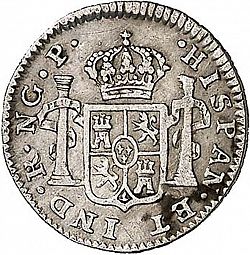 Large Reverse for 1/2 Real 1783 coin